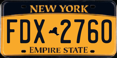 NY license plate FDX2760