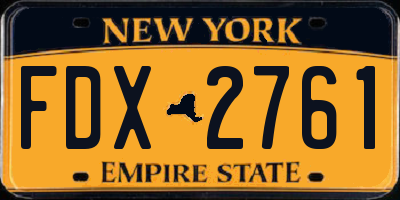 NY license plate FDX2761