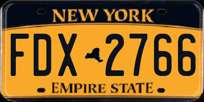 NY license plate FDX2766