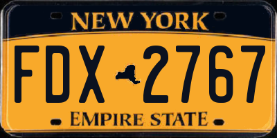 NY license plate FDX2767