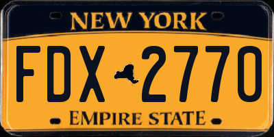 NY license plate FDX2770
