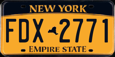 NY license plate FDX2771