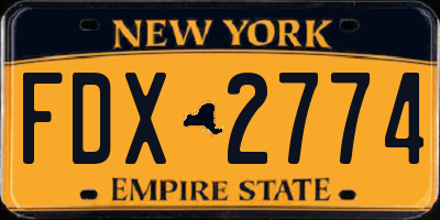 NY license plate FDX2774