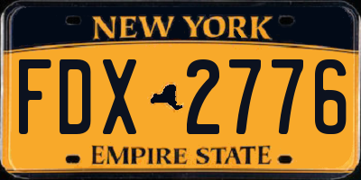 NY license plate FDX2776