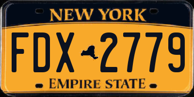 NY license plate FDX2779