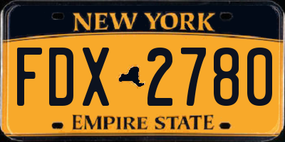 NY license plate FDX2780