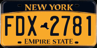 NY license plate FDX2781
