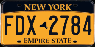 NY license plate FDX2784