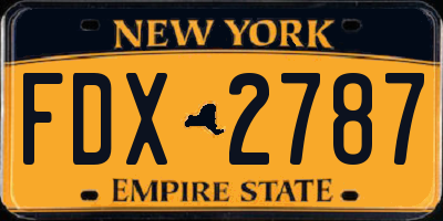 NY license plate FDX2787