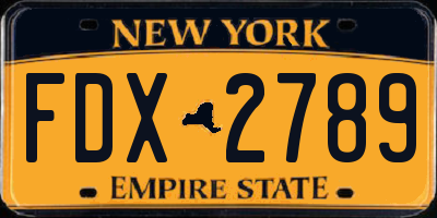 NY license plate FDX2789