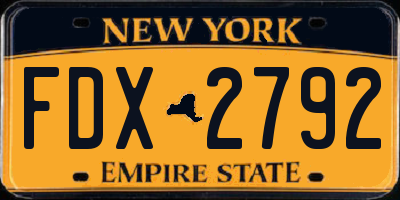 NY license plate FDX2792