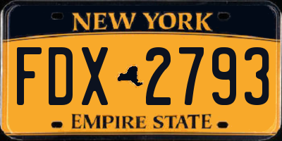 NY license plate FDX2793