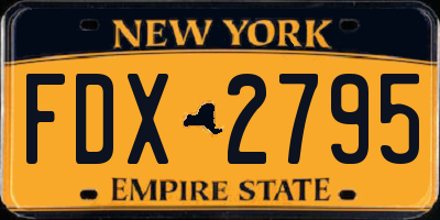 NY license plate FDX2795