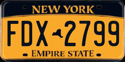 NY license plate FDX2799