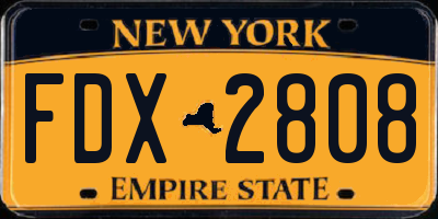 NY license plate FDX2808