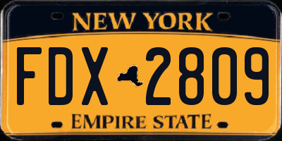 NY license plate FDX2809