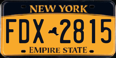 NY license plate FDX2815