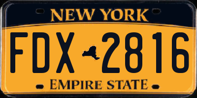 NY license plate FDX2816
