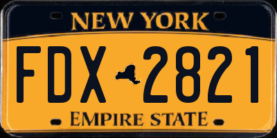 NY license plate FDX2821