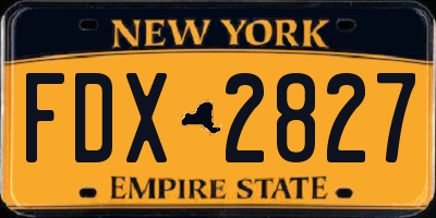 NY license plate FDX2827