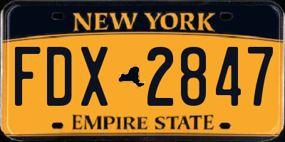 NY license plate FDX2847