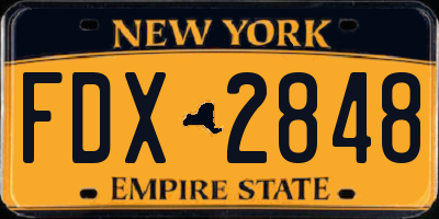 NY license plate FDX2848