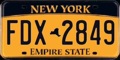 NY license plate FDX2849