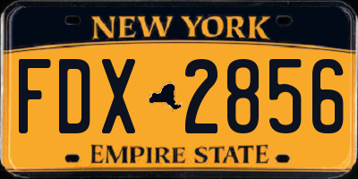 NY license plate FDX2856