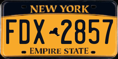 NY license plate FDX2857