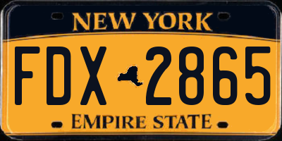 NY license plate FDX2865
