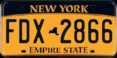 NY license plate FDX2866