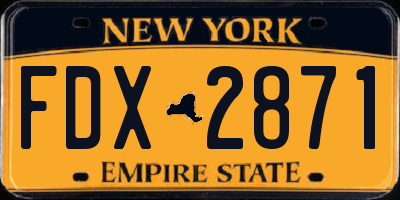 NY license plate FDX2871