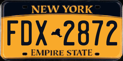 NY license plate FDX2872