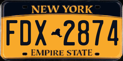 NY license plate FDX2874
