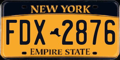NY license plate FDX2876