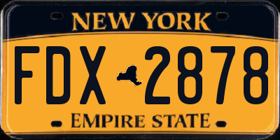 NY license plate FDX2878