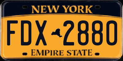 NY license plate FDX2880