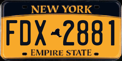 NY license plate FDX2881