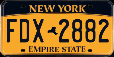 NY license plate FDX2882