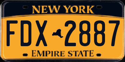 NY license plate FDX2887