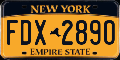 NY license plate FDX2890