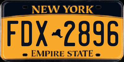NY license plate FDX2896