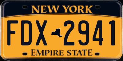 NY license plate FDX2941