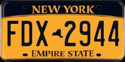 NY license plate FDX2944