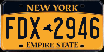NY license plate FDX2946