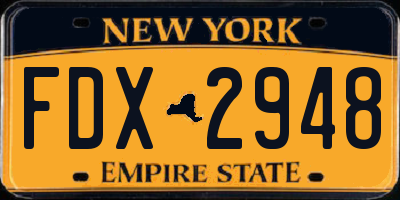 NY license plate FDX2948