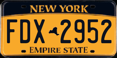 NY license plate FDX2952