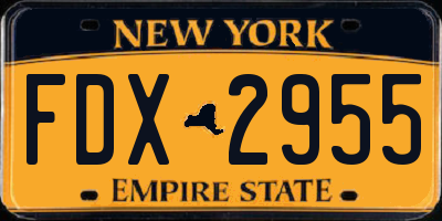 NY license plate FDX2955