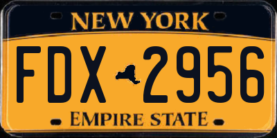 NY license plate FDX2956