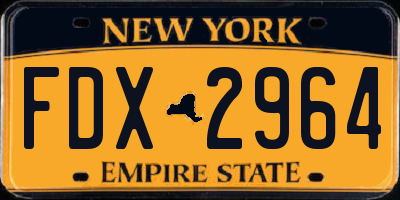 NY license plate FDX2964